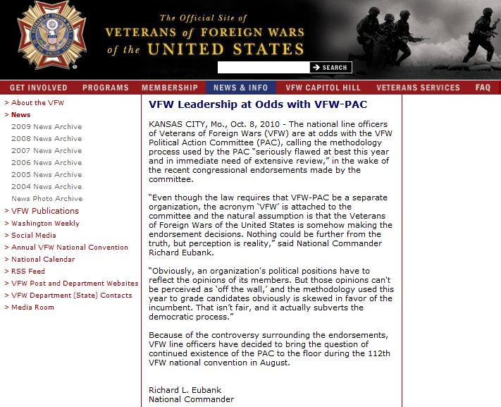 VFW at odds