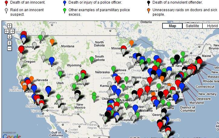 Map military-style raids