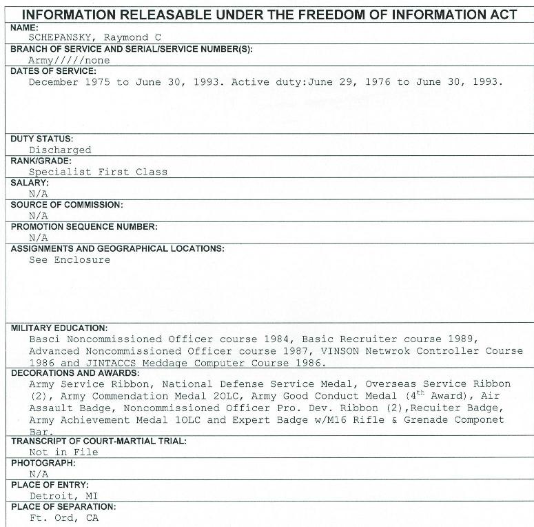 Schepanski FOIA