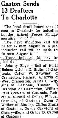 Wilburn Carr drafted Gastona