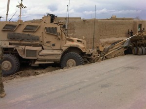 MRAP in a ditch