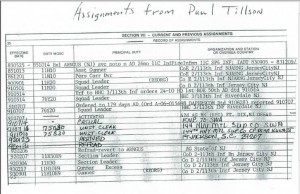 Paul Tillson FOIA Assignments