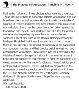 Todd Hamilton apology