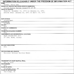 Terry Lee Farmer FOIA