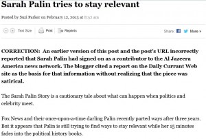 Palin too much satire out there