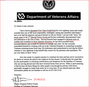 Gerald Rud VA letter