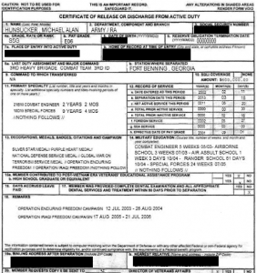 Michael hunsucker dd214