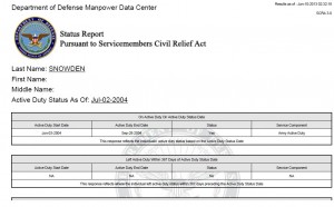 Snowden service dates