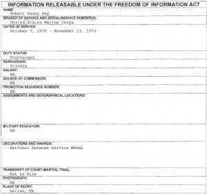 Robert Danny Hay FOIA