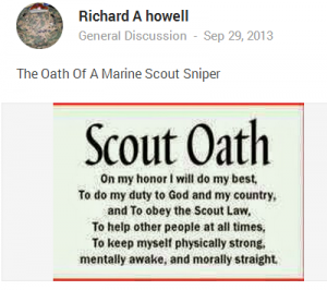 Howell's Scout Sniper Oath