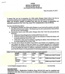 New York gun letter
