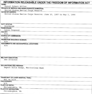 Samuel Robert Miller FOIA