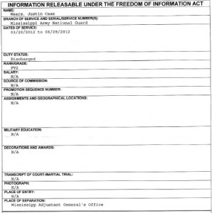 Justin Case Mears FOIA