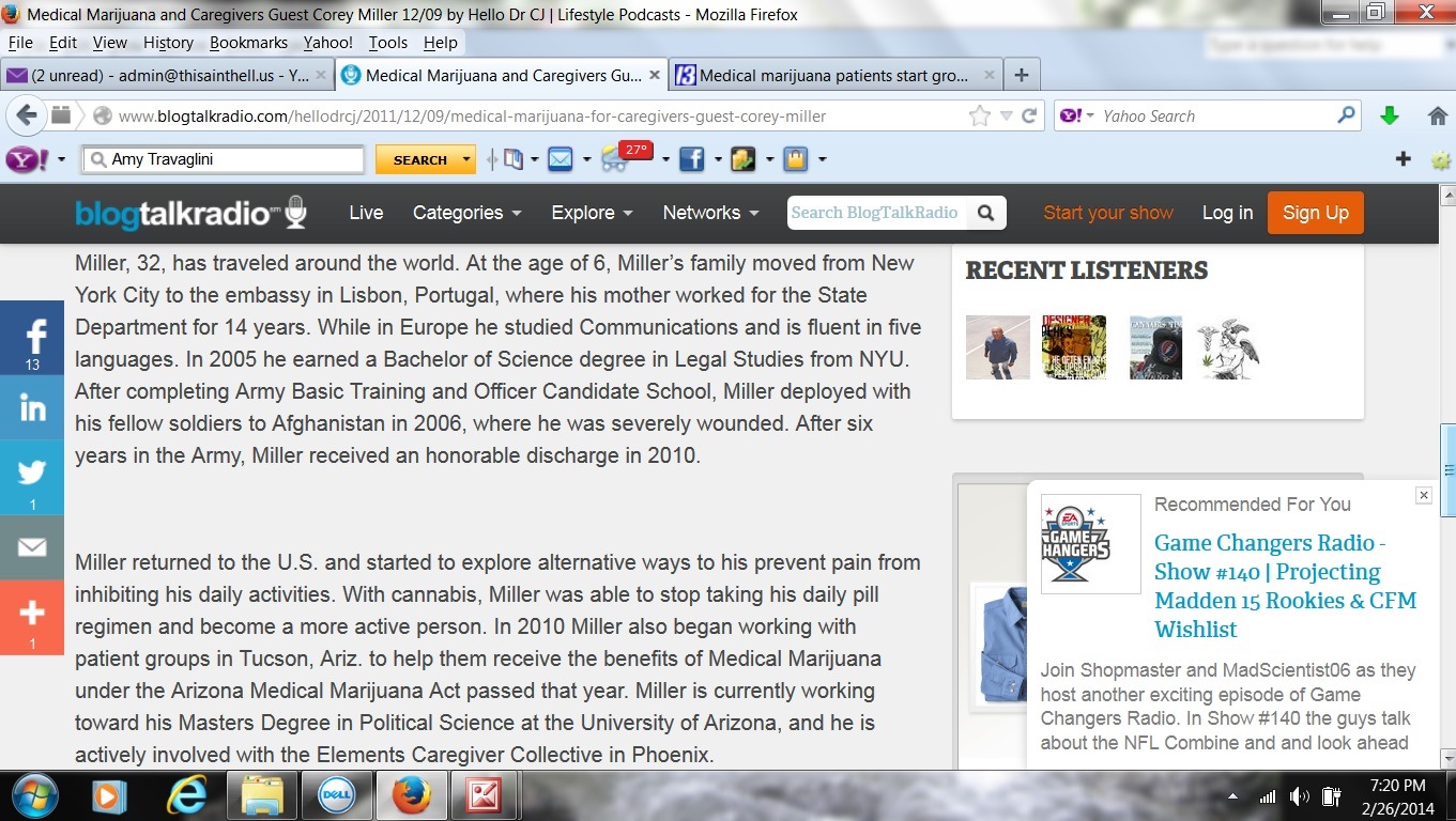 Corey Miller Blog Talk radio Dr CJ