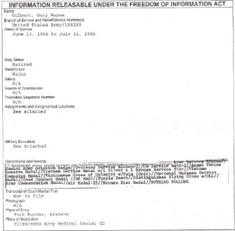 Gary Wayne Gilbert FOIA