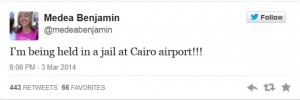 Medea Benjamin in jail Cairo