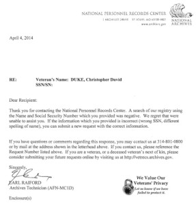 Christopher David Duke FOIA