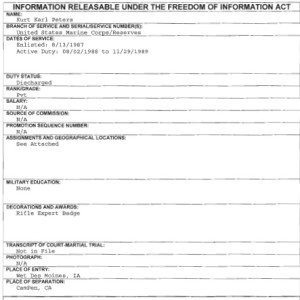 Kurt Karl Peters FOIA