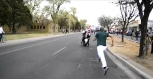 Marine gets flag from hippie fuck