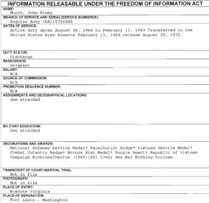 John Rixley Moore FOIA