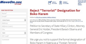 MoveOn loves Boko Haram