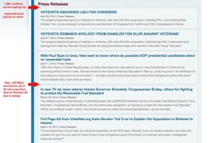 VoteVets Press releases