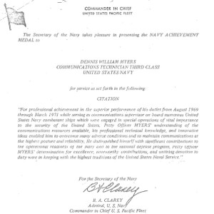 Myers NavCom citation