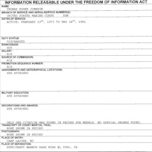 Thomas R Johnson FOIA