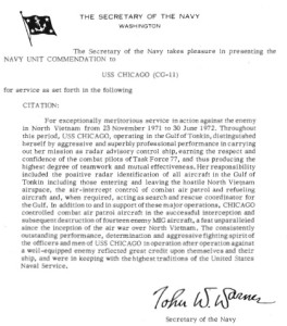 USS Chicago Navy Unit Commendation