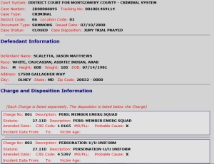 Jason Scaletta Personation record