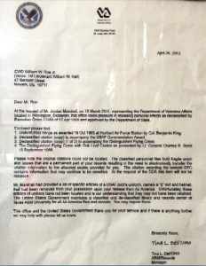 William Roe VA Letter