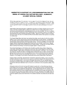 Albracht MoH narrative