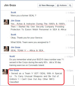 Jim Goza Secret SEAL shit