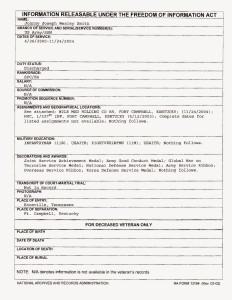 Johnny Joseph Wesley Smith FOIA