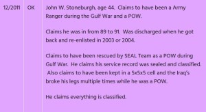 John W Stoneburgh POW Net