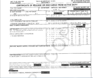 Joshua Cumberland DD214