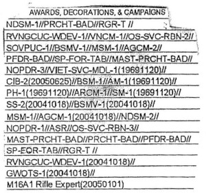 Awards, Decorations & Campaigns