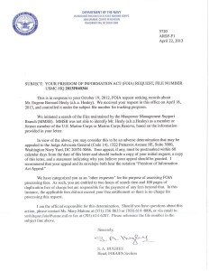 Eugene Healey USMC FOIA