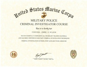 James Earmin Wilson CID cert.