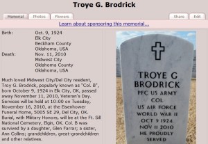 Troye Broderick headstone
