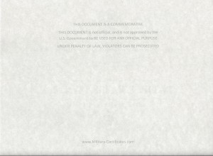 VSM Certificate back