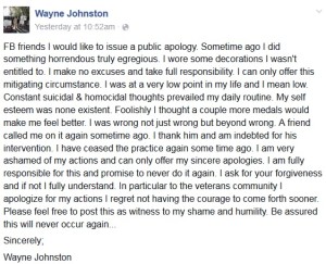 Johnston apology