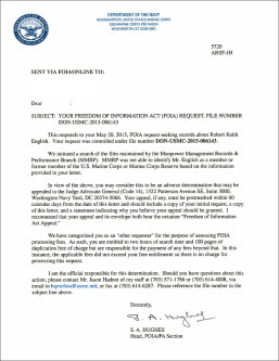 Robert Keith English FOIA USMC