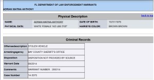 Adrian Anthony warrant
