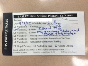 Easley High School traffic citation1a