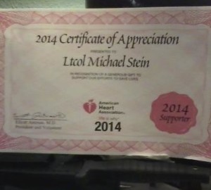LTC Michael Stein gives to AHA