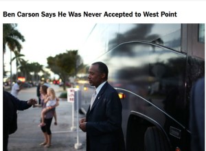 Ben Carson New York Times headline