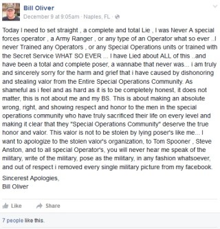 Bill Oliver Apology Updated