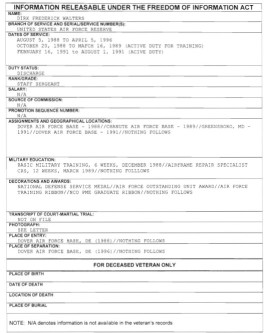 Dirk Walters Air Force FOIA