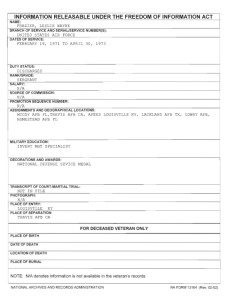 Leslie Wayne Frazier FOIA